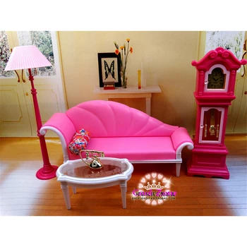 Miniatūras Luksusa Dzīvojamās Istabas Mēbeles Komplekts Barbie Doll House Labākā Dāvana Rotaļlietas Meitene Bezmaksas Piegāde