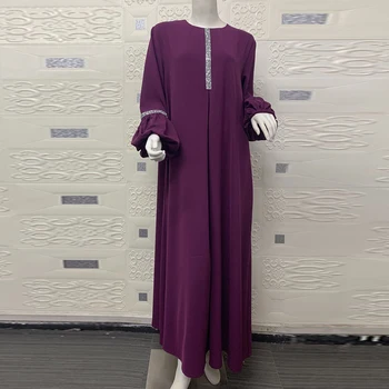 Violeta Kaftan Dubaija Abaya Turcija Musulmaņu Kleitas Abayas Sieviešu Kleita, Hijab Caftan Islāmu Apģērbu Musulman De Režīmā Vestidos