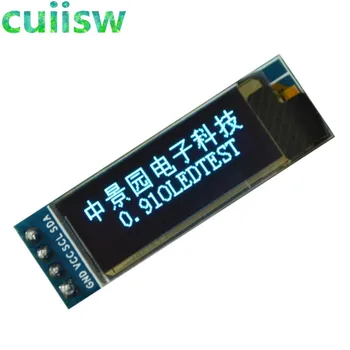 10pcs 0.91 collu 128x32 I2C IIC Sērijas Balts Zils OLED LCD Displeja Modulis 0.91