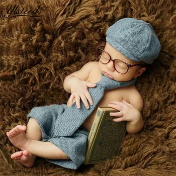 6M Baby Boy Bikses, Cepure, Kopa ar Kaklasaiti Maz Kungi Klp Casquette Puika Tērpus Foto Fotografēšanas Bērnu Foto Aksesuāri