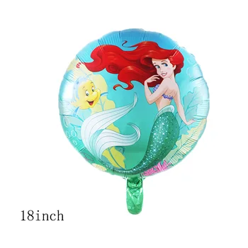 1 iestatiet Sirēna Ariel karikatūra princese folija baloni 32Inch Numuru Baby Girl Dzimšanas dienas svinības rotājumus Bērniem Rotaļlietas Bērnu Duša