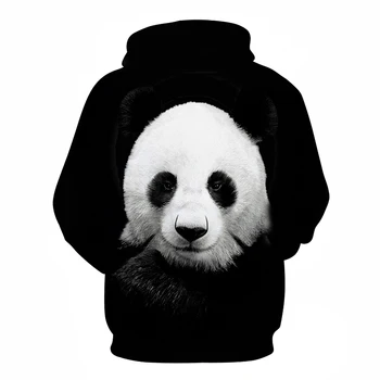 3D Panda Drukāt Lielgabarīta Hoodies Sievietēm, Vīriešiem Dzīvnieku Gadījuma garām Piedurknēm Zaudēt Krekli Sieviešu Harajuku Ielas sporta Krekls Drēbes