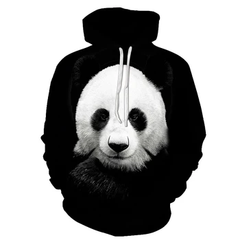 3D Panda Drukāt Lielgabarīta Hoodies Sievietēm, Vīriešiem Dzīvnieku Gadījuma garām Piedurknēm Zaudēt Krekli Sieviešu Harajuku Ielas sporta Krekls Drēbes