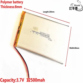 3.7 V 12500mAh litija polimēru baterija 8080130 MP3 MP4 navigācijas instrumenti mazajiem, rotaļlietas un citus produktus, Universālās Akumulatoru