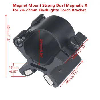 Magnēts Mount Strong Dual Magnētisko X 24-27mm Zibspuldzes Zibspuldzes Balsteņa darbības Joma Lielgabals Barelu Mount Taktikas