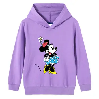 Disney Rudens Mickey Kokvilnas Bērniem, Meitenēm, Zēniem, Hoodies Virsdrēbes Bērniem Kapuces Džemperis Sporta Krekls Baby Zēns Meitene