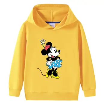 Disney Rudens Mickey Kokvilnas Bērniem, Meitenēm, Zēniem, Hoodies Virsdrēbes Bērniem Kapuces Džemperis Sporta Krekls Baby Zēns Meitene