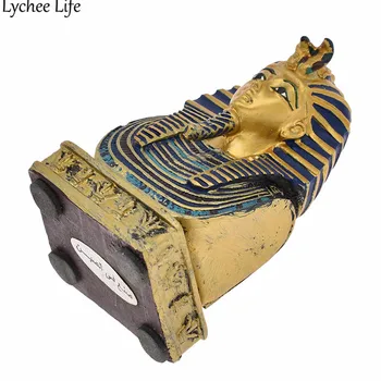 Faraons Karaļa Statuja Modelis Sveķu Miniatūras Figūriņas Mūsdienu Mājas Smilšu Tabula Mini Apdare Kuģiem