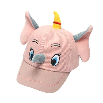 2019 Baby boy meitene cepuri mīkstu kokvilnas zilonis, saule cepuru rudens bērnu 3D multiplikācijas filmu zilonis beisbola cepure sejsegu klp шапка детская 40*