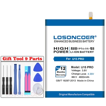 LOSONCOER U15 PRO 4600mAh Augstas Kvalitātes Smart Tālrunis Akumulatoru Oukitel U15 Pro ar 5,5 collu Batterie Bateria Baterijas +Bezmaksas rīki