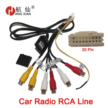 HANGXIAN 20 Pin Spraudni Auto Stereo Radio RCA Izeja AUX Vadu Josta Vadu Savienotājs Adapteris, subwoofer vadu ar 4G SIM kartes slots