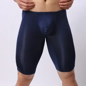 Vīriešu Bikses Body Shaper Bezšuvju Slīdēšanas Dzimumlocekļa Maisiņš Gulēt Apakšā Ledus Zīda Ultra-plānas Zeķes Sexy Apakšveļa Vīriešu Nightie Sleepwear