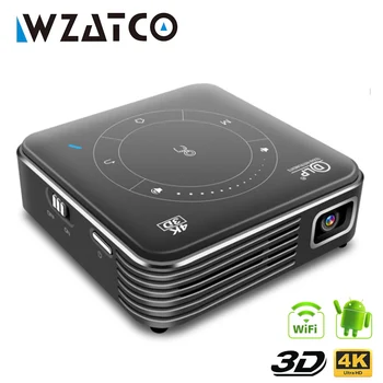 WZATCO T11 Mini Portatīvo DLP 3D Projektors HD Android 9.0 Pilnu 1080P MAX 4K WIFI Mobilo Projektoru LED Smart Projektoru