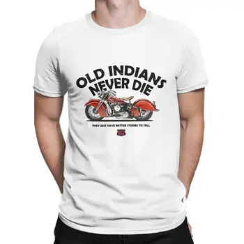 Vīriešu T-Krekli Motociklu Motoru Veci Indiāņi Nekad Die Radošo Kokvilnas t-veida, ar Īsām Piedurknēm T Krekli 4XL 5XL Apaļā Apkakle Apģērbi