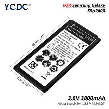 Litija 3800mAh Li-Po Akumulators Samsung Galaxy S5 Akumulatora I9600 G900H G900W8 G900F G900V G900T G900A G900R4 G870A S 5