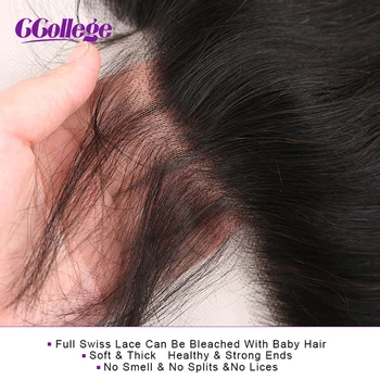 Ccollege Remy Human Hair Frontālās Ar Kūļi Paplašinājumi Brazīlijas Taisni dabīga Krāsa Vidēji Brūna 13x4 Šveices Mežģīnes