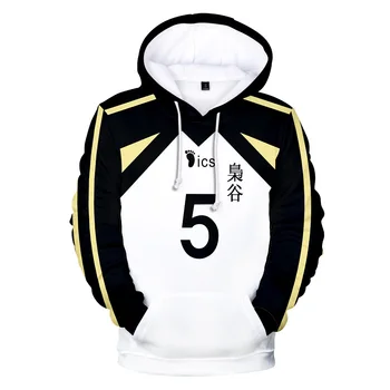 Japānas Anime Haikyuu Cosplay Kostīmu Fukurodani Akadēmijas Volejbola Klubs Akaashi Keiji Bokuto Koutarou Unisex 3D sporta Krekls pelēkā vārna