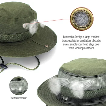 Armijas zaļā āra sporta zvejas cepuri breathale platām malām, saulessargs ar UV aizsardzību zvejnieks klp Vasaras Saules Aizsardzības Zvejas Klp