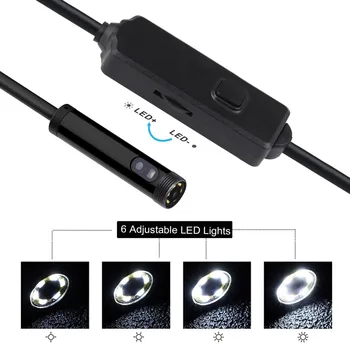 720P 3IN1 Dual USB Endoskopu Kamera 2m 5m 10m Grūti Kabeļu Čūska Pārbaudes Kameru, 8mm 6 LED Borescope Android PC Endoskopu