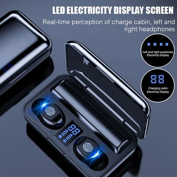 F9 TWS Bezvadu LED Displejs, Austiņas Bluetooth Touch Austiņu w/Maksas Kaste