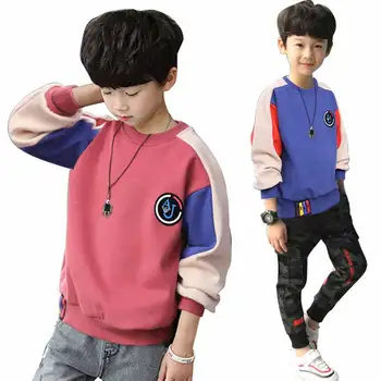 2019. gada Pavasara Rudens Korea Stilā 4-12 Gadus Veciem Bērniem Dzimšanas dienas Dāvanu garām Piedurknēm Kokvilnas Vēstuli Izdrukāt, Bērniem, Baby Boy sporta Krekls