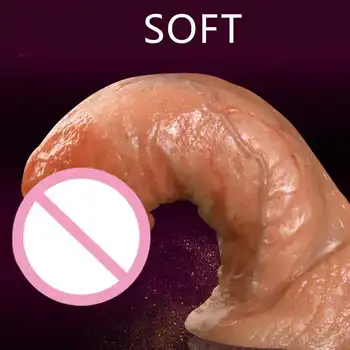 Reāli mīksta silikona dildo Augsta elastība spēcīgu iesūkšanas dildo Vīriešu mākslīgā dzimumlocekļa Sieviešu masturbācija Pieaugušo rotaļlietas Sieviete