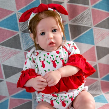 Hoomai Jaunu Stilu 20 collu Princese Meitene Atdzimis Lelles Silikona Lovely Baby Lelles Toddler Dzimšanas dienas Dāvanu Playmate
