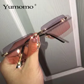 Mazs Taisnstūris Dāmas Saulesbrilles Sievietēm bez apmales Laukumā Luksusa Zīmolu Polarizētas Saules Brilles UV400 Vīriešiem Retro Brilles Slīpums