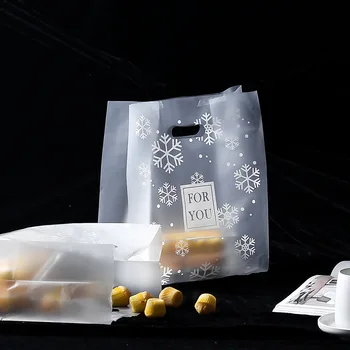 50gab Sniegpārslas Plastiskā Dāvanu Maisā, Lai Jūs Kāzu Ziemassvētku Konfektes Iepakojuma Maisiņi Plastmasas Iepirkumu Maisiņu Konfektes, Kūkas Iesaiņošana Maisiņi