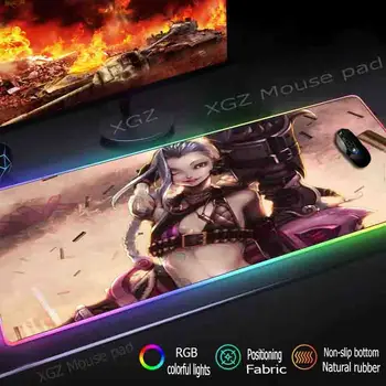 XGZ Spēli Sexy Meitene RGB Spēļu Liela Pele Spilventiņu Player Led Datoru Tastatūras Galda ar Apgaismojumu