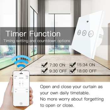 RF WiFi Smart Touch Aizkaru Žalūzijas Rullo žalūziju Slēdzis Tuya Smart Dzīves App Tālvadības pulti,Darbs ar Alexa Echo Google Home