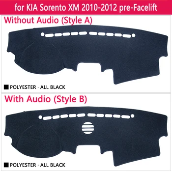 Par KIA Sorento 2010 2011 2012 XM Pre-Facelift Anti-Slīdēšanas Paklājiņš Paneļa Vāciņu Pad Saulessargs Dashmat Paklāju Anti-UV Auto Piederumi