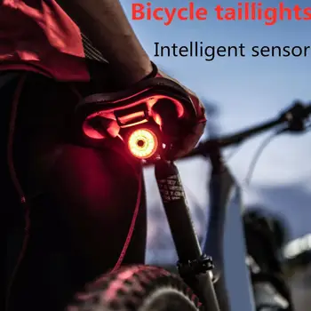 MEROCA Velosipēdu aizmugurējos lukturus, Inteliģentas sensors Bremzes aizmugurējos lukturus, USB Uzlāde Led MTB Road Bike Light Flash Asti Aizmugurējie Lukturi