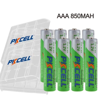PKCELL AAA Akumulatoru 850mAh 1.2 V NI-MH AAA Zema sevis iztukšošanas 3A Uzlādējamās baterijas pila akumulatoru Digitālā fotokamera