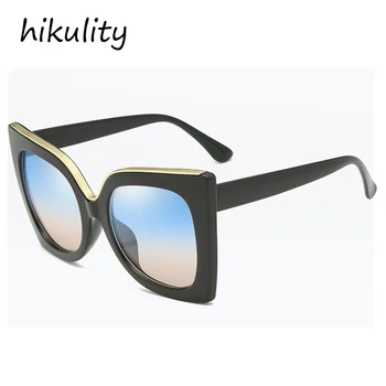 Vintage overszied laukumā cat eye saulesbrilles sieviešu luksusa zīmolu black slīpums saules brilles sieviešu elegants, liela toņu leopard