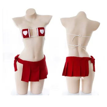 Anime Psihisko Cosplay Kostīmi Japāņu Kimono Kleita Ragana Vienādu Cosplay Kostīms Cute Meitenes, Sexy Sirds Bikini Veļas Komplekts