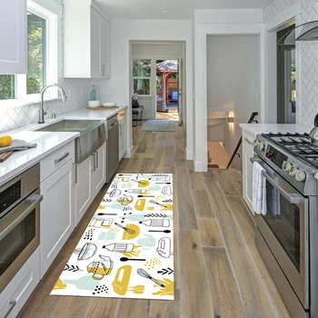 Karikatūra Izdrukāt Virtuves Paklāju Anti-slip Durvju Paklājiņš Carper, Lai Dzīvojamā Istaba Mūsdienu Rieva Izturīgs Grīdas Paklājs Virtuves Paklāju Doormat