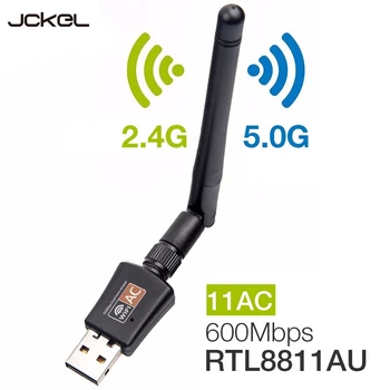 JCKEL 600Mbps 5G/2.4 G USB Wifi Dongle Adapteri, USB Dual Band RTL8811AU Wifi Antena LAN Adapteri Windows Mac datoru/Klēpjdatoru/PC