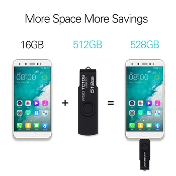 WANSENDA ātrgaitas USB Flash Drive OTG 3 in 1 USB3.0 & Type-C & Micro USB Pen Drive 512 GB un 256 gb 128GB 64GB, 32GB Pendrive