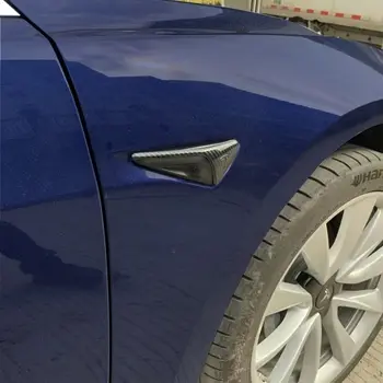 Auto Stils uzlīme par Tesla Model 3 S X Auto virsbūves sānu kameras vāciņu aizsardzības ABS uzlīmes, Emblēma, Logo, oglekļa šķiedras Uzlīmēm