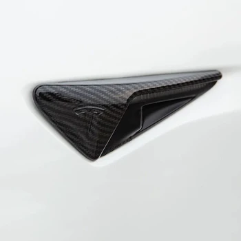 Auto Stils uzlīme par Tesla Model 3 S X Auto virsbūves sānu kameras vāciņu aizsardzības ABS uzlīmes, Emblēma, Logo, oglekļa šķiedras Uzlīmēm