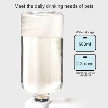 Pet Automātisko Pakārtoto Dozatoru 500ml Plastmasas Ūdens Pudeli, Double Bowl Pet Cat Suns Dzērājs Ūdens, Pārtikas Bļodas Pet Produkti