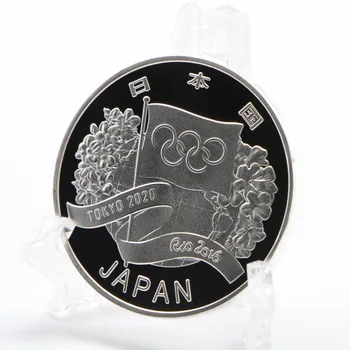 Japānas 2020. gada Olimpisko Spēļu Sudraba Zelta Pārklājumu monētas suvenīru piemiņas monētas dāvanu Tokoy Ar kasti challenge monētas