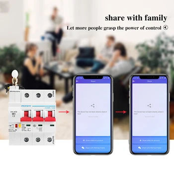 3P WiFi Smart jaudas Slēdzis Automātiska Pārslēgšanās pārslodzes, īssavienojuma aizsardzība, Alexa un Google home Smart home