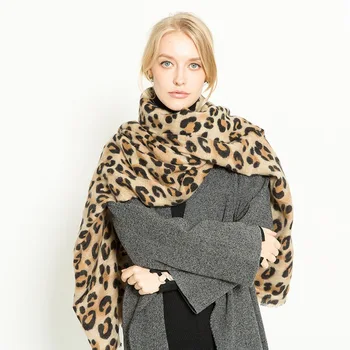 Mingjiebihuo Jaunu modes leopard silts rudens un ziemas divējāda lietojuma šalle šalle sievietēm meiteņu Tendenci classic ērti mīksta šalle