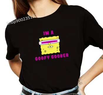 Sieviešu T-krekls esmu DUMJŠ GOOBER Harajuku Cute Karikatūra Topi Tee Drukāt Smieklīgi O-veida kakla Vasaras Gadījuma Streetwear Sieviešu T-krekls