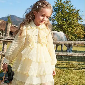Luksusa Jauki Cute Ziedu Kūka Tutu Bērniem, Apģērbs Elegants Meiteņu Kleitas Bērnu Princess Puse Kostīmi Ziedlapiņu Piedurknēm Kleita