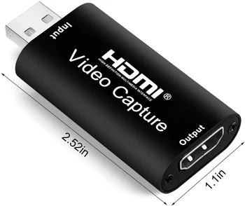 Audio 1080P Video Capture Karte, HDMI, USB 2.0 Ieraksta, izmantojot DSLR Videokamera Action Cam, Lai Tiešraides