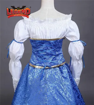Princese Sirēna pieaugušo deluxe kleita Princese sirēna zila kleita Kleita lelle versija pieaugušo Cosplay Kostīmu pielāgotiem