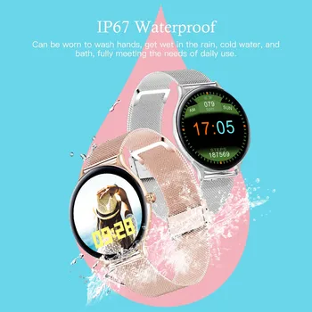 LIGE Dāmas Smart Skatīties Sieviešu smartwatch Sieviete Ūdensizturīgs Fitnesa Tracker 9.0 mm ultra-plānas ķermeņa sirdsdarbība, Asins Spiediena Monitoru